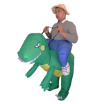 Inflatable Dino Rider Costume Fan Operated Lightweight One Size Terylene Suit