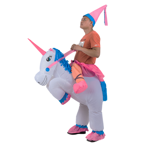 Inflatable Unicorn Costume Adult One Size Fan Operated Lightweight Suit