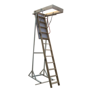 Ash Hardwood Loft Ladder 3 Stage Adjustable Spring Tension Insulated Door