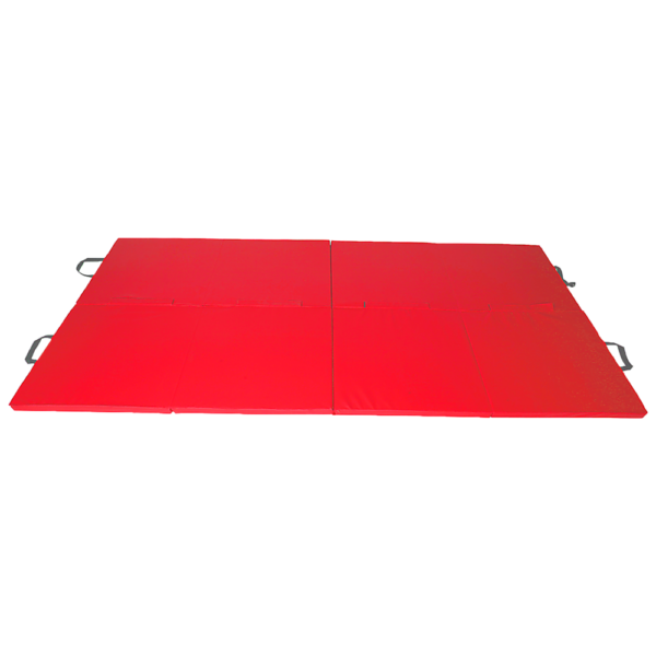 Folding Gymnastics Mat Martial Arts Yoga Cushion 240x122x4cm Red Foldable