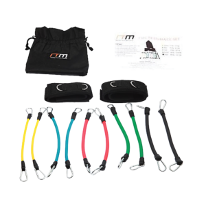 13PC Leg Resistance Bands Set Exercise Tubes 2.3 18.1kg Padded Straps Travel Pouch