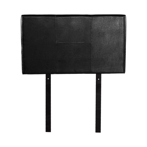 Single Bed Headboard Black PU Leather Adjustable 980x560mm Elegant Stitched