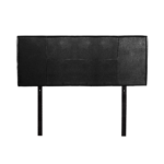 Double Bed Headboard Black PU Leather Customizable Height Elegant Stitching