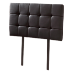 Single Bed Headboard Tufted PU Leather Adjustable 980x560mm Black