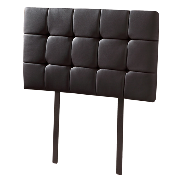 Single Bed Headboard Tufted PU Leather Adjustable 980x560mm Black