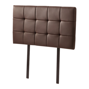 Single Bed Tufted Headboard Adjustable Brown PU Leather Deluxe Bedhead