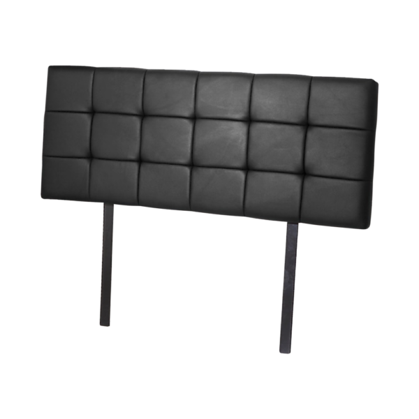 Double Bed Tufted Headboard Adjustable 1430x560mm PU Leather Black