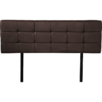 Double Bed Tufted Headboard Brown PU Leather Adjustable 1430x560mm