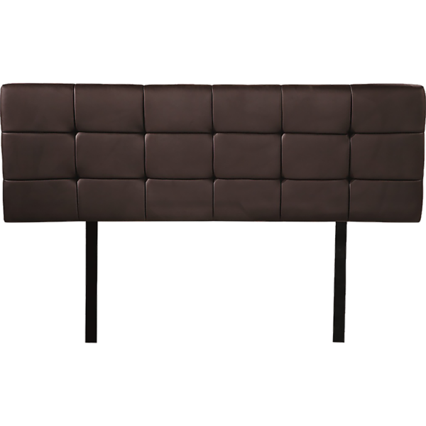 Double Bed Tufted Headboard Brown PU Leather Adjustable 1430x560mm