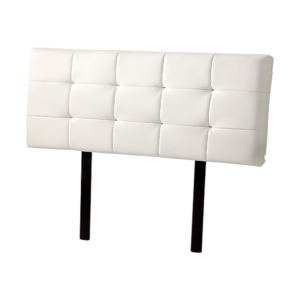 Double Bed Tufted Headboard White PU Leather Adjustable Height 1430x560mm