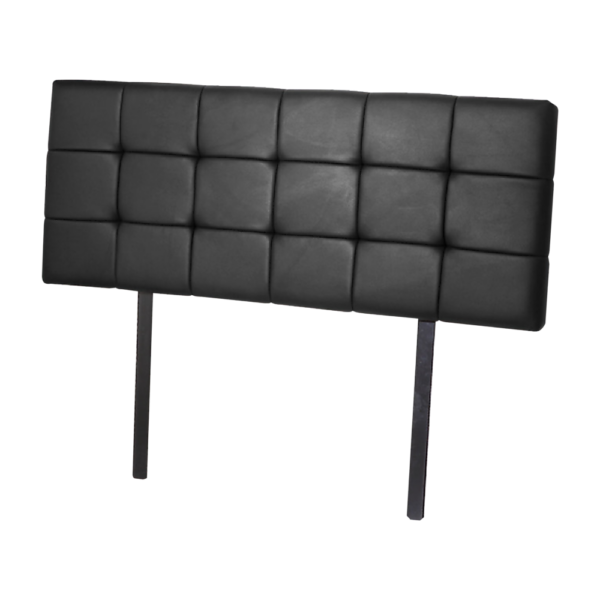 Queen Bed Headboard Tufted Black PU Leather Adjustable 1590x1110mm