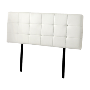 Queen Size Bed Headboard Tufted White PU Leather Adjustable Height 1590x560mm