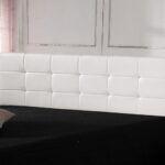 King Size Bed Headboard Tufted White PU Leather Adjustable Height 1890x560mm