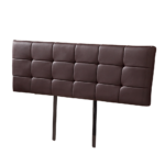 King Size Tufted Headboard Adjustable Brown PU Leather Bedhead 1890x1110mm