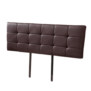 King Size Tufted Headboard Adjustable Brown PU Leather Bedhead 1890x1110mm