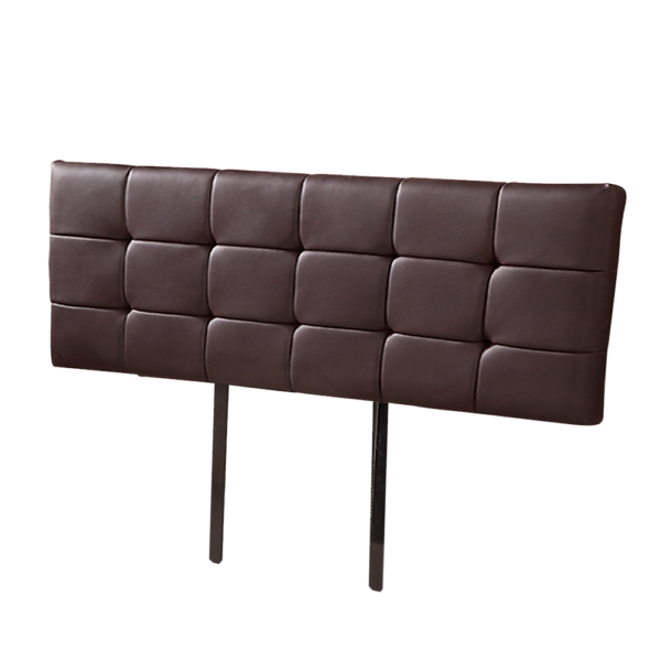 King Size Tufted Headboard Adjustable Brown PU Leather Bedhead 1890x1110mm