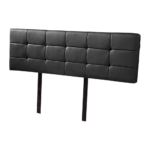 King Size Bed Headboard Tufted PU Leather Adjustable Height Black 1890x1110mm