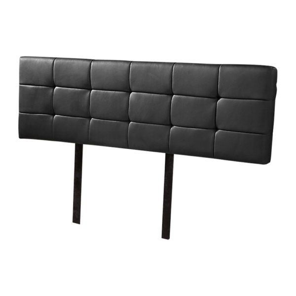 King Size Bed Headboard Tufted PU Leather Adjustable Height Black 1890x1110mm