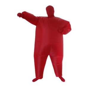 Inflatable Red Costume Suit Adult One Size Fan Operated Lightweight Terylene