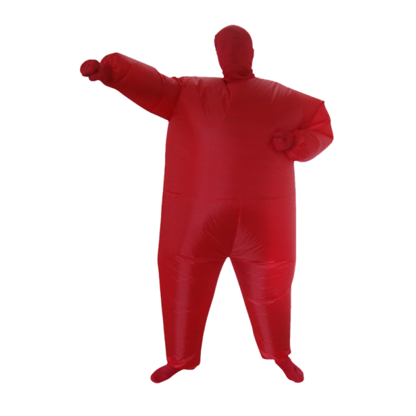 Inflatable Red Costume Suit Adult One Size Fan Operated Lightweight Terylene