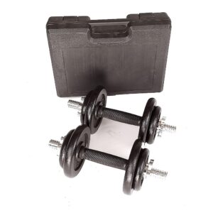 20kg Adjustable Dumbbell Set Portable Free Weights with Case 15pc Fitness Kit