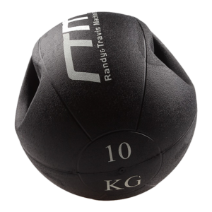 Medicine Ball 10kg Dual Grip Rubber Fitness Training 26cm Black Core Workout