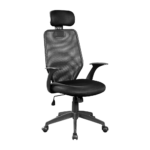 Ergonomic Mesh Office Chair Adjustable Headrest Black Comfort 118.5 128.5cm