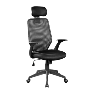 Ergonomic Mesh Office Chair Adjustable Headrest Black Comfort 118.5 128.5cm