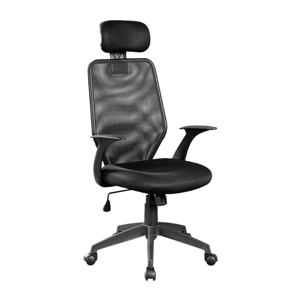 Ergonomic Mesh Office Chair Adjustable Headrest Black Comfort 118.5 128.5cm