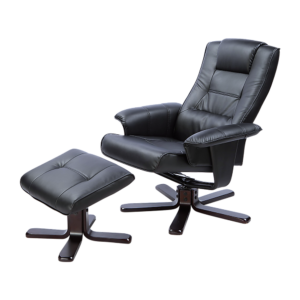 Massage Chair Recliner Ottoman Lounge 8 Motors Remote Control Black PU Leather