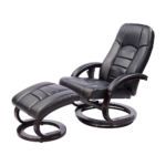 Massage Chair Recliner with Ottoman Vibrating PU Leather Remote Control Black