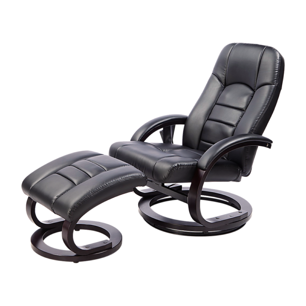 Massage Chair Recliner with Ottoman Vibrating PU Leather Remote Control Black