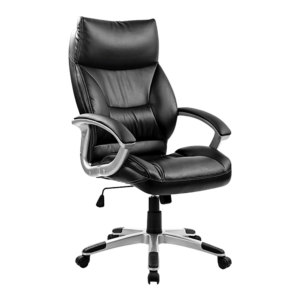 Executive Office Chair Padded PU Leather Ergonomic Lumbar Support Black 120kg