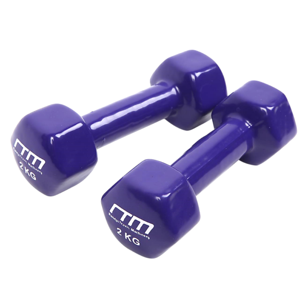 2kg Hex Dumbbell Set PVC Coated Hand Weights Home Fitness Equipment Pair