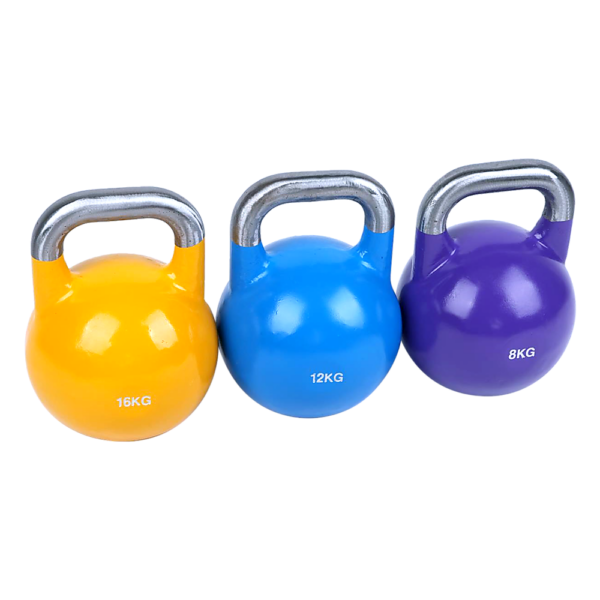 Steel Kettlebell Set 8KG 12KG 16KG Pro Grade Easy Grip Home Gym Fitness Equipment