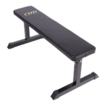 Flat Bench Press 110kg Capacity Padded Home Gym Workout Metal Frame Black 110x52cm