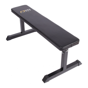 Flat Bench Press 110kg Capacity Padded Home Gym Workout Metal Frame Black 110x52cm