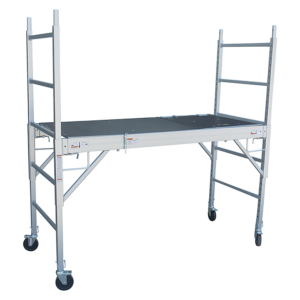 Aluminum Scaffold Ladder 1.8m Adjustable Platform with Hatch Castors 42kg