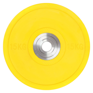 Olympic Lifting 15KG Rubber Bumper Weight Plate High Density Yellow