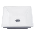 Ceramic Rectangular Basin Vanity Above Counter White Sink 415x415x120mm