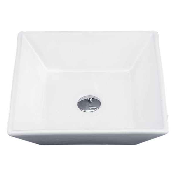 Ceramic Rectangular Basin Vanity Above Counter White Sink 415x415x120mm