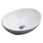 Ceramic Oval Above Counter Vanity Basin White 400x330x140mm Bathroom Sink