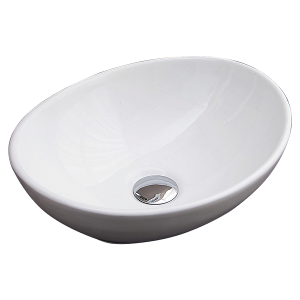 Ceramic Oval Above Counter Vanity Basin White 400x330x140mm Bathroom Sink