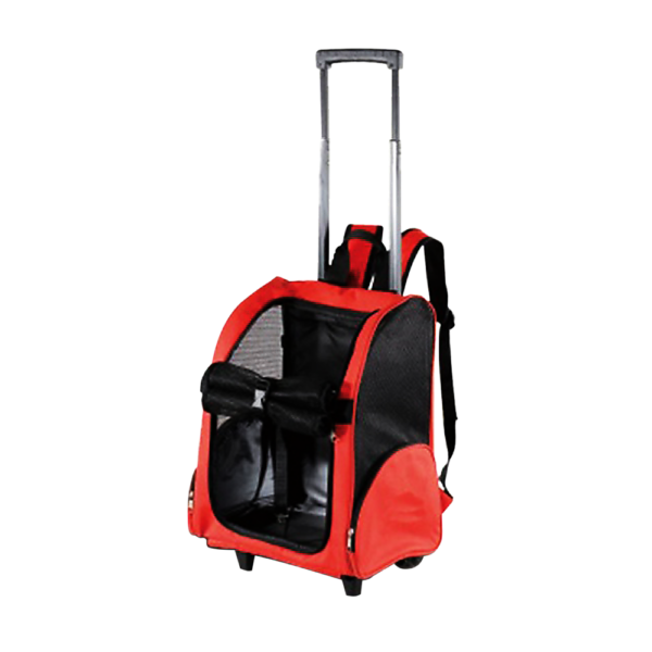 Dog Pet Carrier Backpack Trolley Mesh Ventilated Adjustable Red 36x30x49cm 15kg