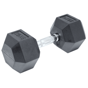 25KG Hex Dumbbell Rubber Coated Ergonomic Handle Gym Weight