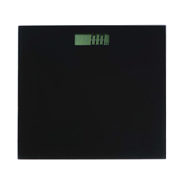 Digital Bathroom Scale 150KG Auto Off Low Profile Black Glass Design