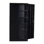 Lockable Storage Cabinet 5 Shelves Steel 185x90x40cm Black Office Gym Safe