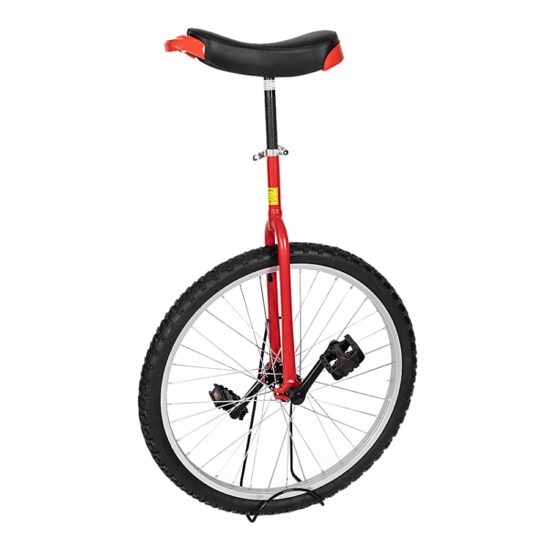 24 Circus Unicycle Bike Adjustable Seat Padded Cushion Max Load 90kg with Stand