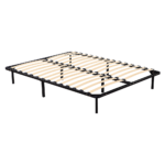 Queen Size Bed Frame Steel Construction Easy Assembly Black Finish Bedroom Furniture