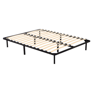 Queen Size Bed Frame Steel Construction Easy Assembly Black Finish Bedroom Furniture